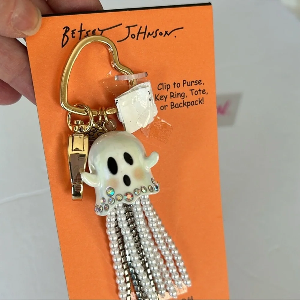Betsey Johnson cute Halloween Ghost handbag charm key holder